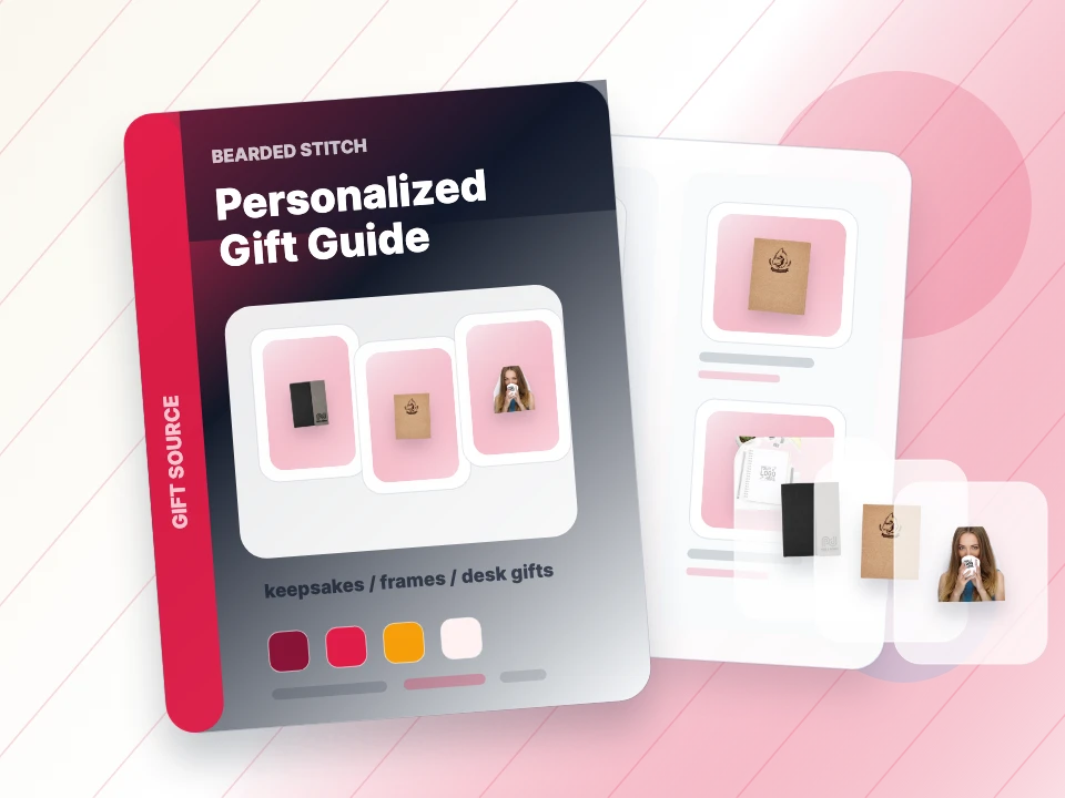 Catalog examples of personalized portfolios, gifts, and keepsakes
