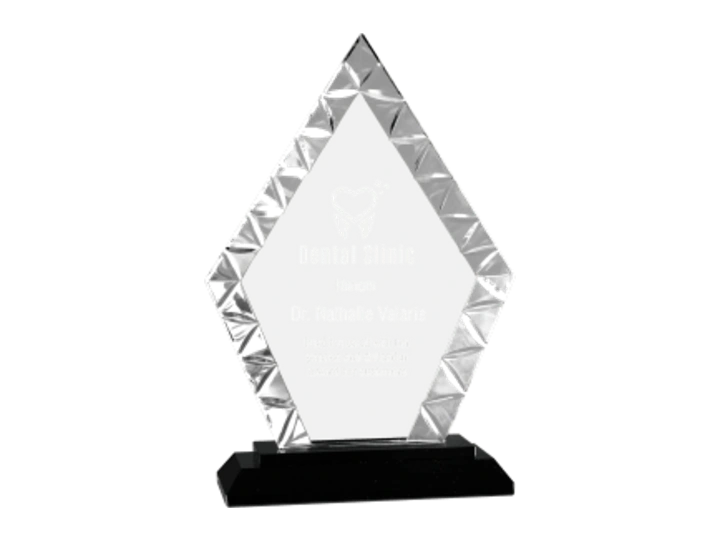 Catalog product image of a glass award on a black base