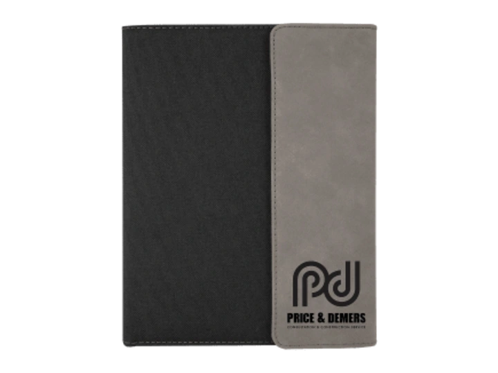 Catalog product image of an engraved leatherette portfolio