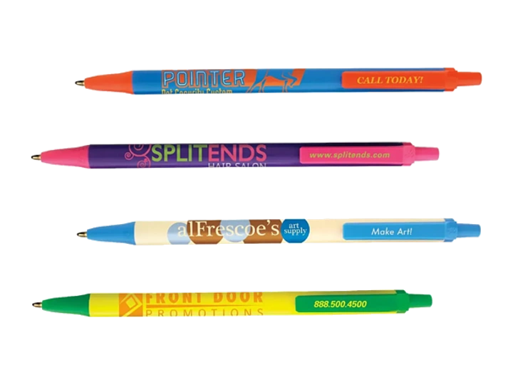 Catalog photo of branded BIC pens in assorted colors