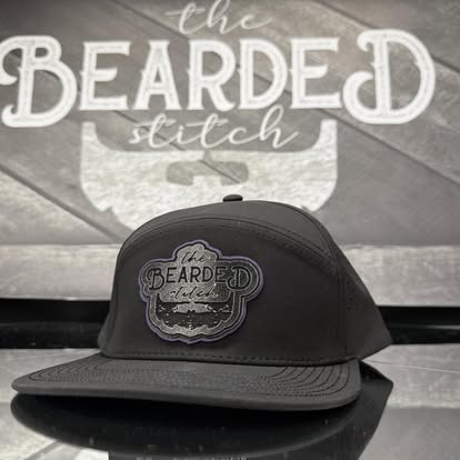 Charcoal custom hat with front patch detail