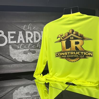 High visibility yellow custom construction shirt with front print