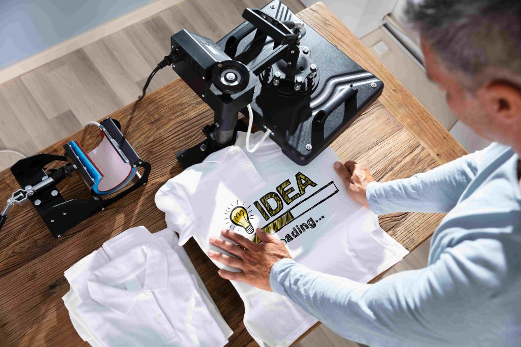 Shirt printing production setup